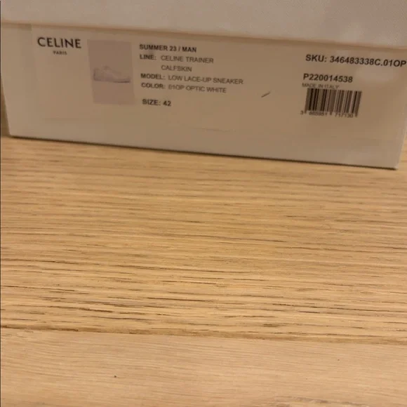 CELINE TRAINER CT-04 LOW LACE-UP SNEAKER in CALFSKIN - Size 42 - Picture 6 of 7